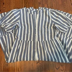 Old Navy Blue and White Striped Maxi Dress